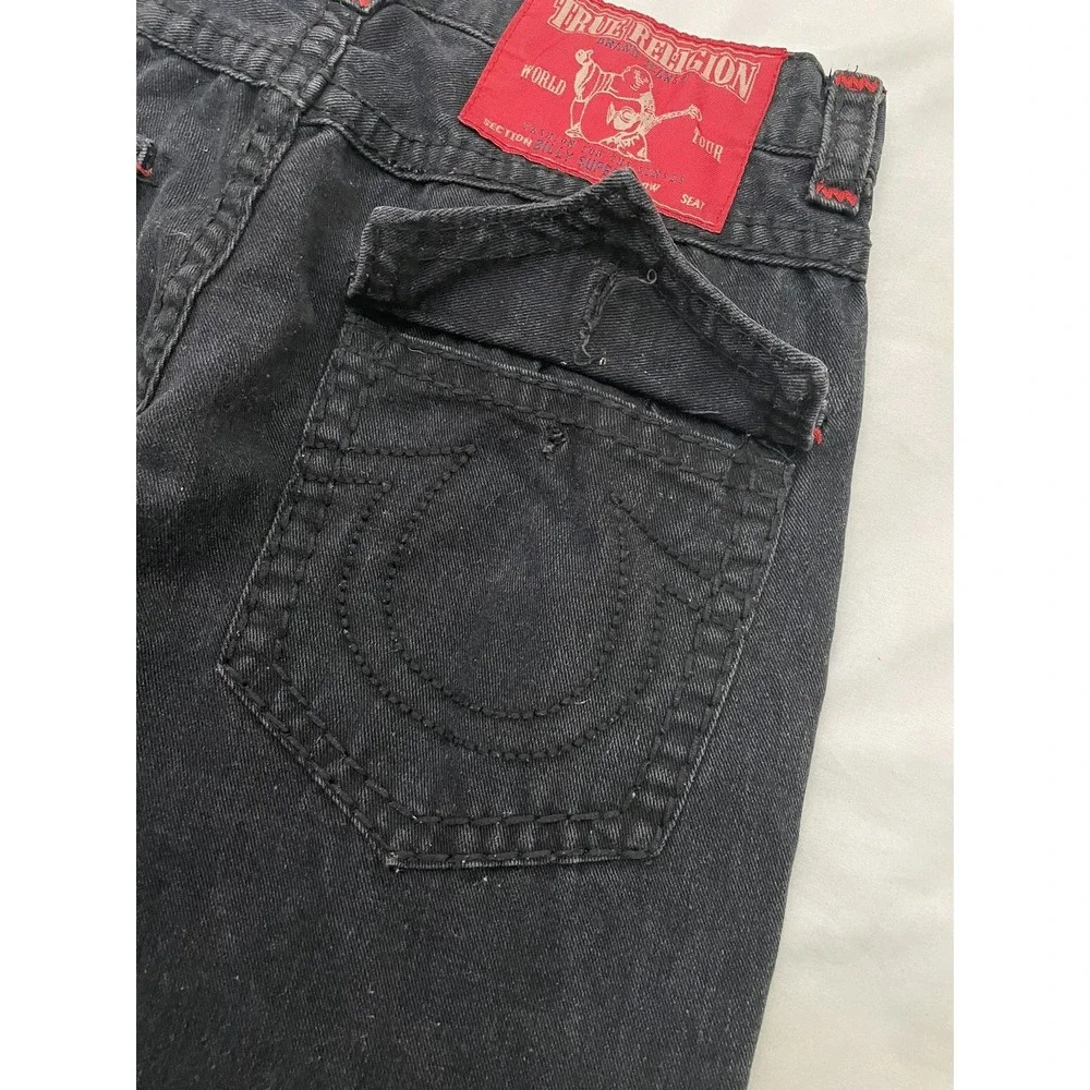 Vintage True Religion Billy Super T Jeans 32x31 Black Flap Pockets Made in USA